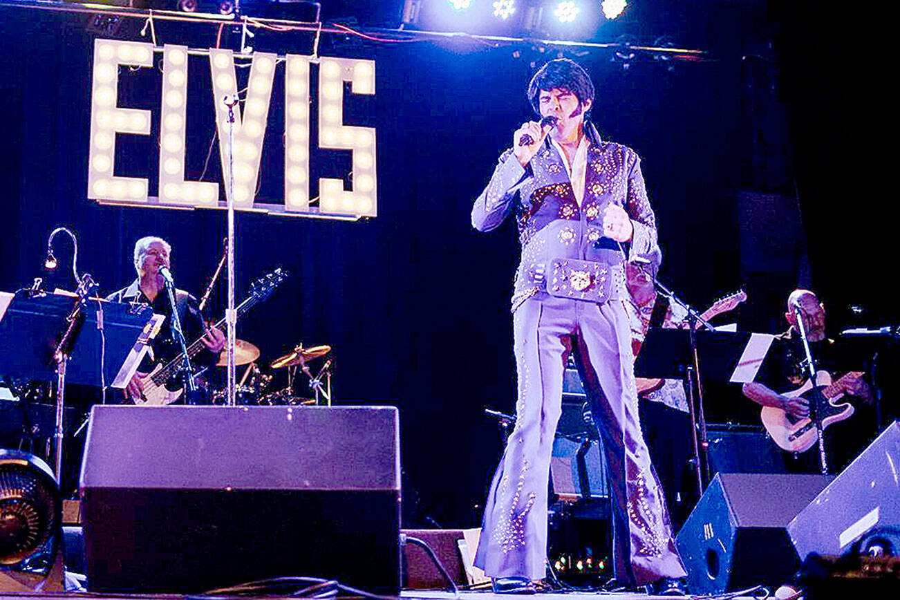 Robbie Dee portrays the King of Rock 'n' Roll in the Elvis tribute Kentucky Rain Band, performing Oct. 29 at the Historic Everett Theatre. (Kentucky Rain Band)