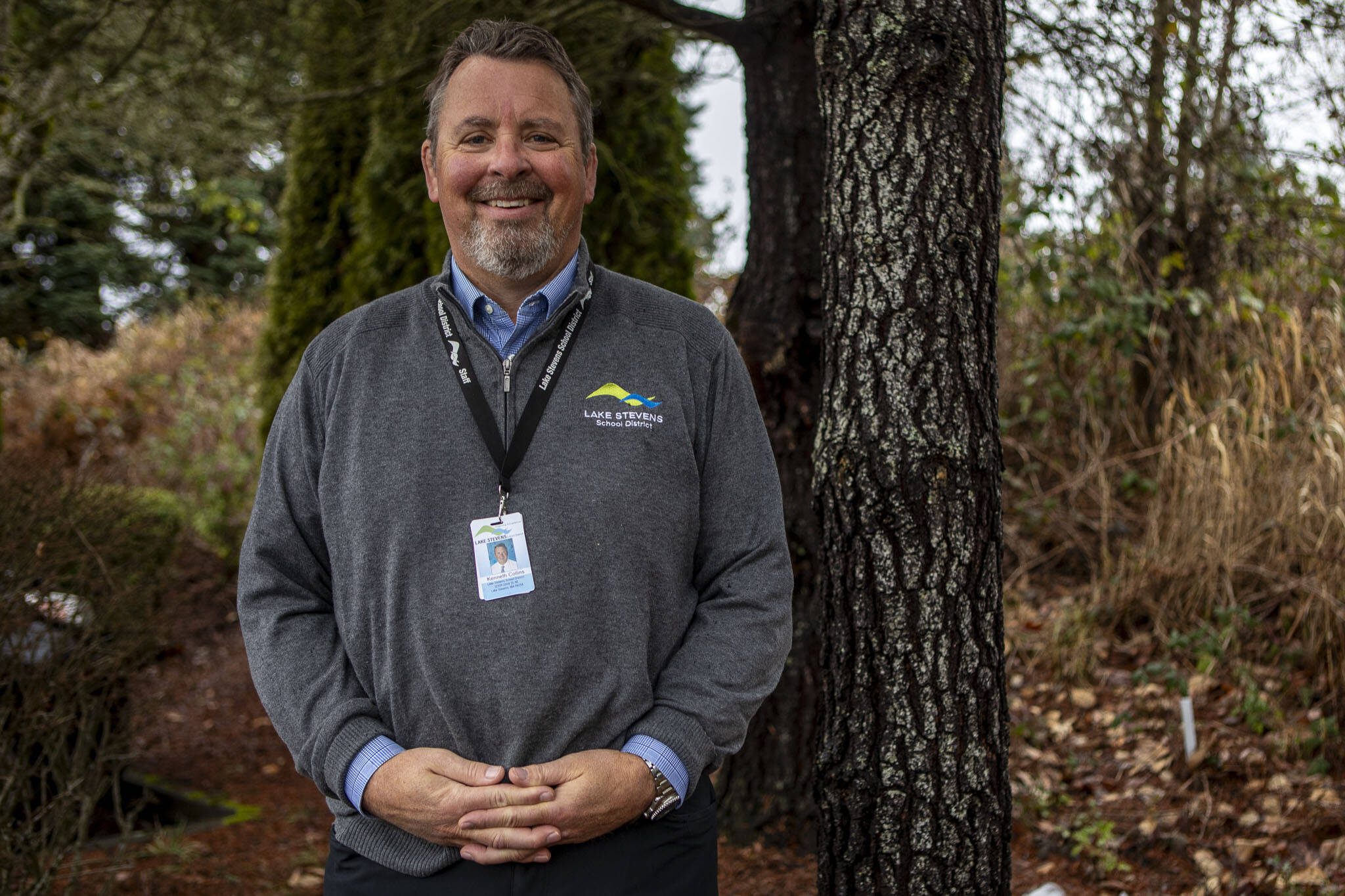 Lake Stevens School District Superintendent Ken Collins poses for a photo in Lake Stevens, Washington on Friday, Jan. 19, 2024. (Annie Barker / The Herald)