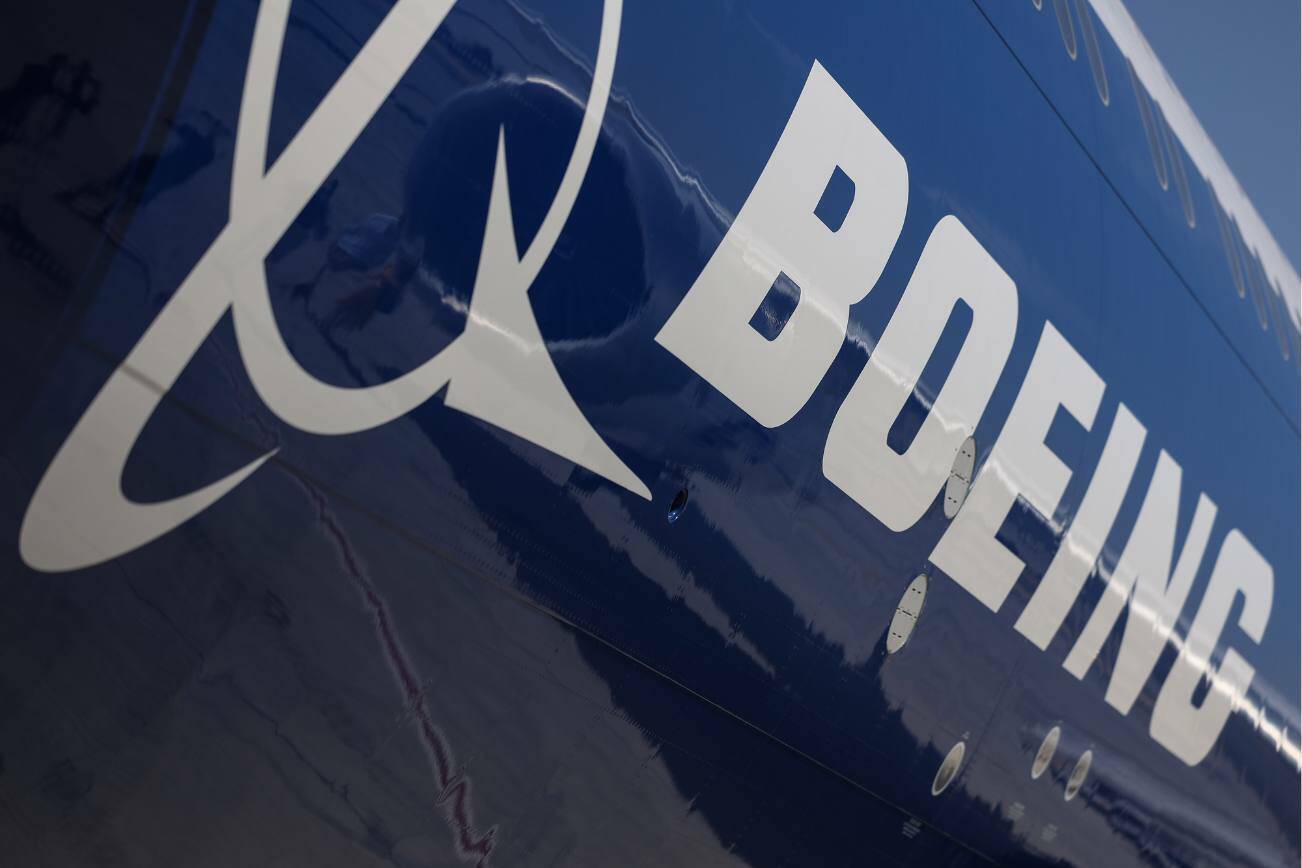 The livery on a Boeing plane. (Christopher Pike / Bloomberg)