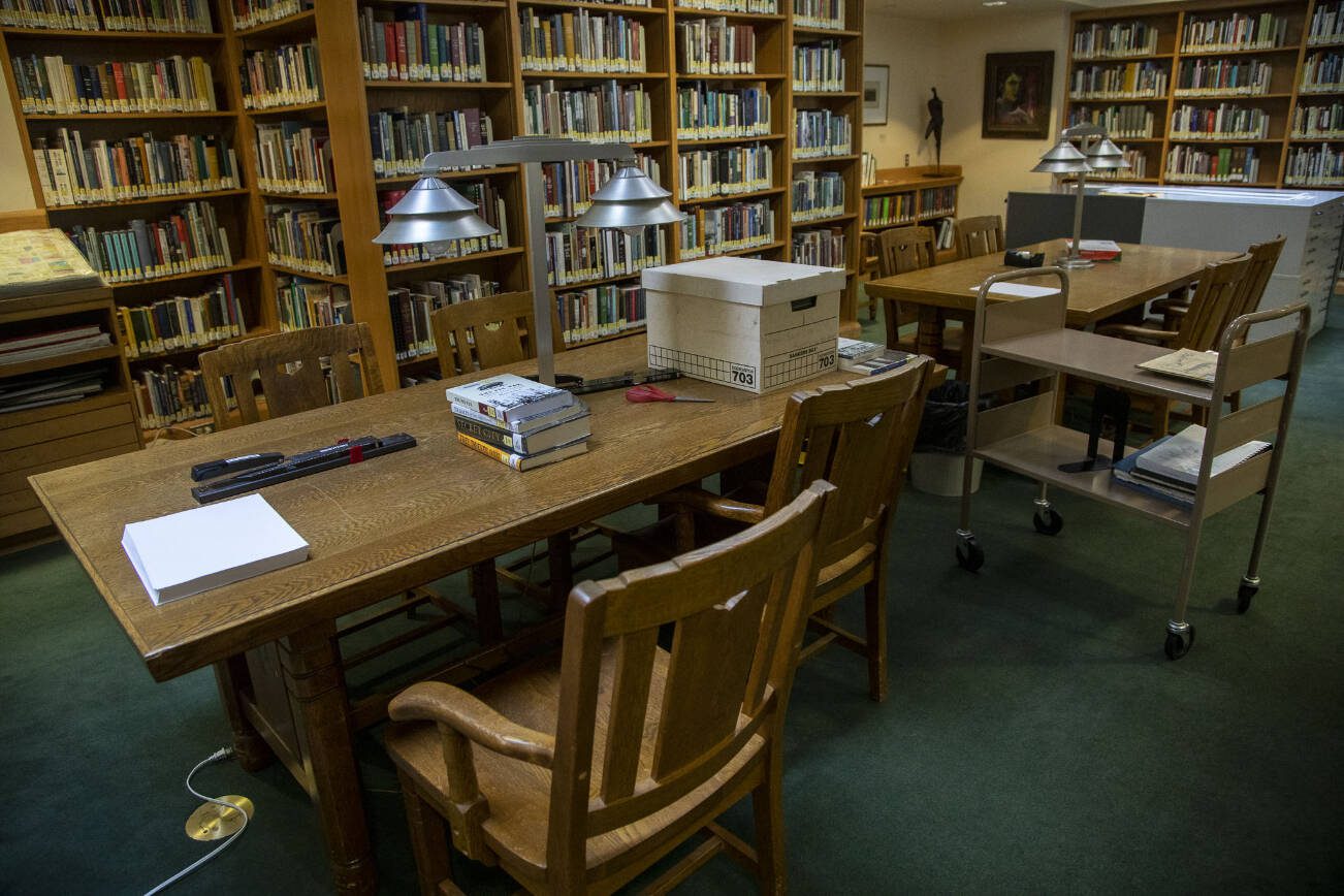 The Everett Public Library in Everett, Washington on Thursday, Jan. 19, 2023. (Annie Barker / The Herald)