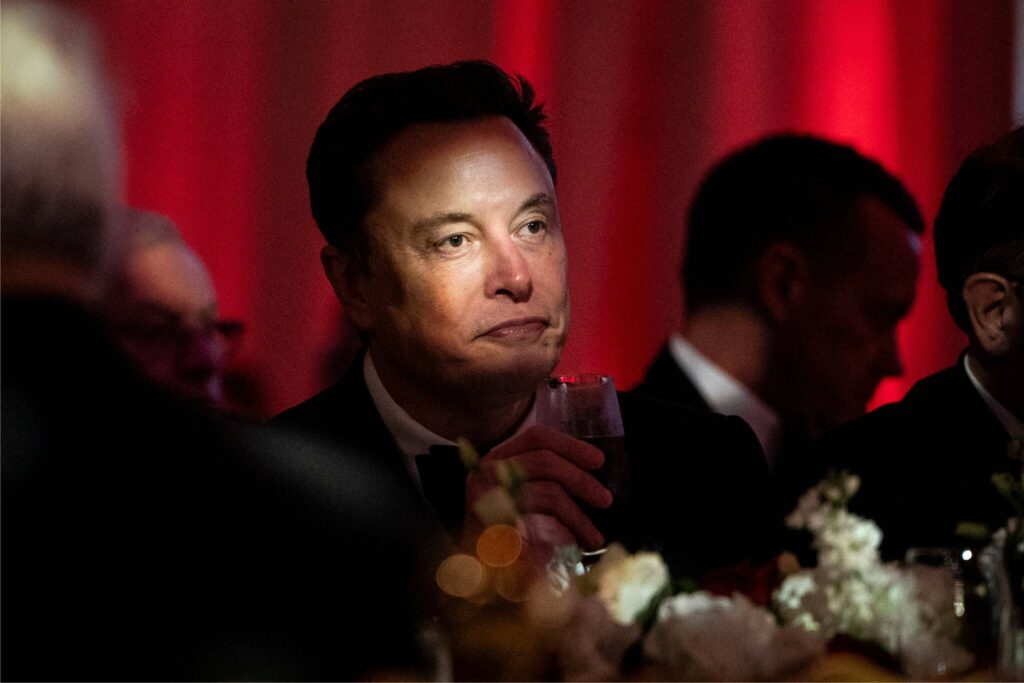 Elon Musk attends an America First Policy Institute gala at Mar-a-Lago, President-elect Donald Trump’s residence and private club in Palm Beach, Fla., on Nov. 14. (Haiyun Jiang / The New York Times)
